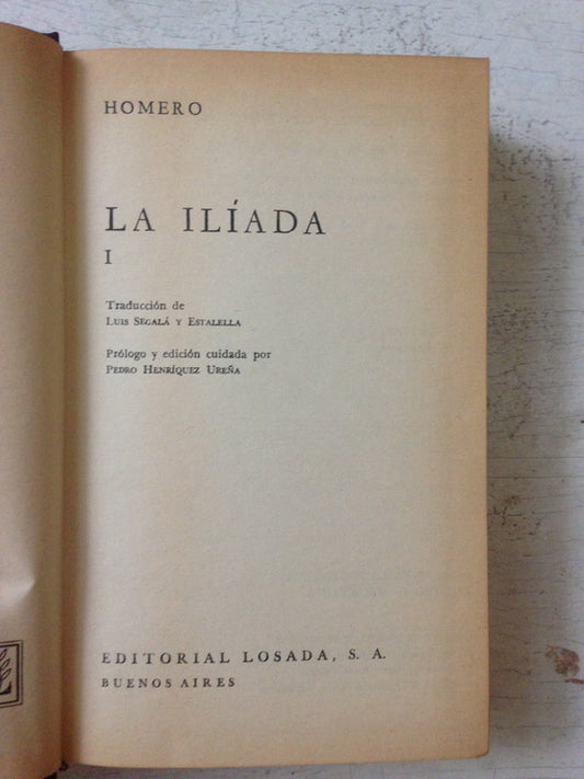 Libro usado en venta: La iliada I de Homero; editorial Losada impreso en 1968 realizamos envios a todo el mundo.1