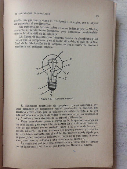 Libro usado en venta: El instalador electricista de E. A. Anderson; editorial Albatros impreso en 1975 realizamos envios a todo el mundo.3