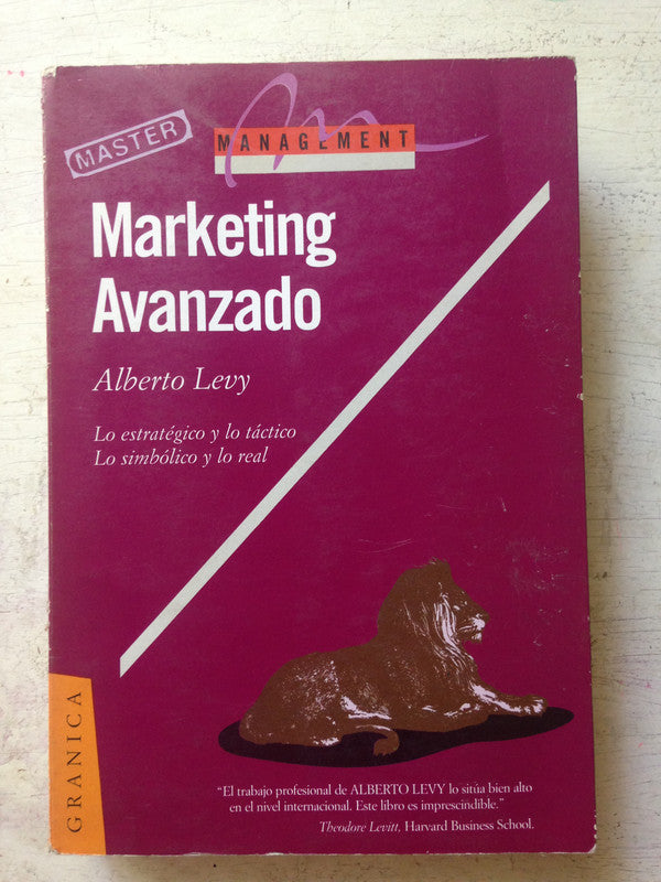 Libro usado en venta: Marketing avanzado de Alberto R. Levy; editorial Granica impreso en 1994 realizamos envios a todo el mundo.1