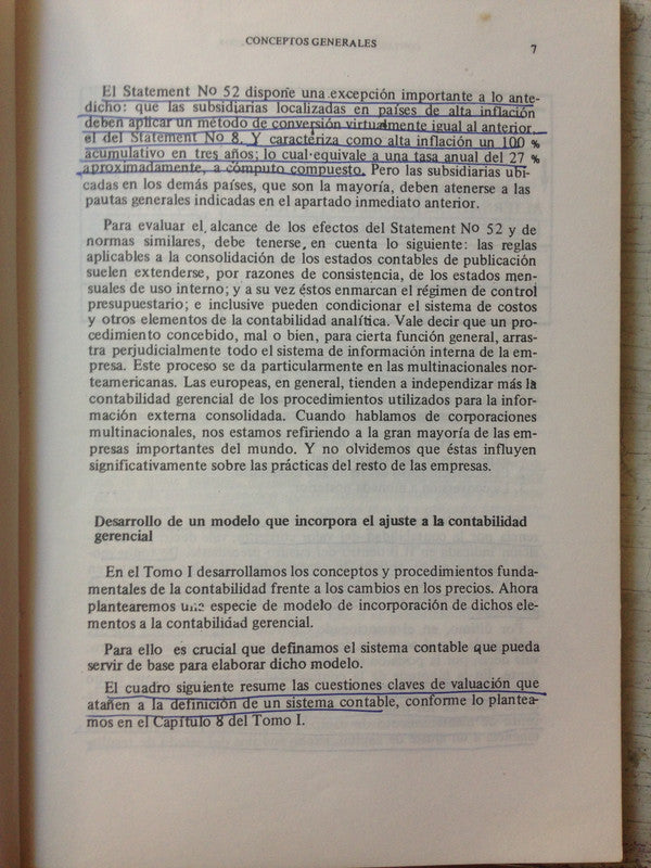 Libro usado en venta: Contabilidad gerencial e inflacion (Subrayado) de S. Lazzati - Jorge Ponte; editorial Macchi impreso en 1992.3