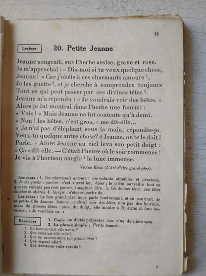 Libro usado en venta: La lecture courante et le francais de A. Souche; editorial Librairie Fernand Nathan impreso en 1946 envios a todo el mundo.3