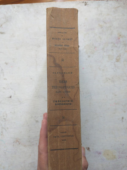 Libro usado en venta: L'histoire des idees theosophiques dans l'inde de Paul Oltramare; Librairie Orientaliste Paul Geuthner impreso en 1923.4