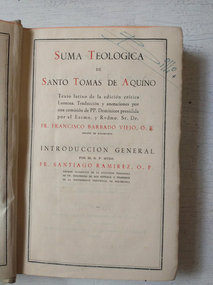 Libro usado en venta: Suma teologica I de Santo Tomas de Aquino; editorial B.A.C. impreso en 1957 realizamos envios a todo el mundo.2