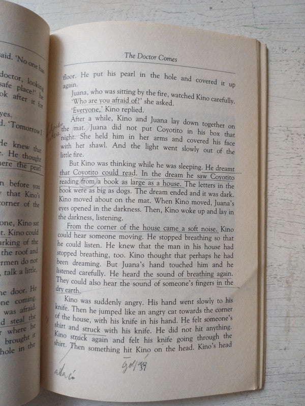 Libro usado en venta: The pearl de John Steinbeck; editorial Heinemann impreso en 1992 realizamos envios a todo el mundo.2