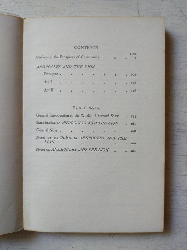 Libro usado en venta: Androcles and the Lion de George Bernard Shaw; editorial Longman impreso en 1968 realizamos envios a todo el mundo.3