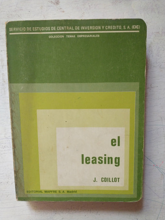 Libro usado en venta: El leasing de Jacques Coillot; editorial Mapfre realizamos envios a todo el mundo.1