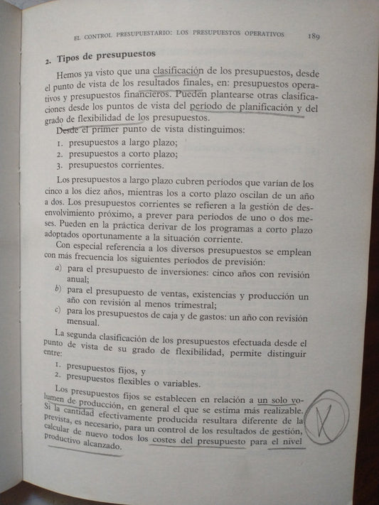 Libro usado en venta: El control economico y financiero por la alta direccion de Luciano Ronchi; editorial Deusto impreso en 1972.2