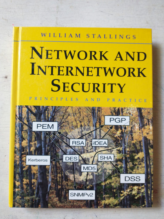 Libro usado en venta: Network and internetwork security - Principles and practice de William Stallings; editorial Prentice-Hall impreso en 1995.1