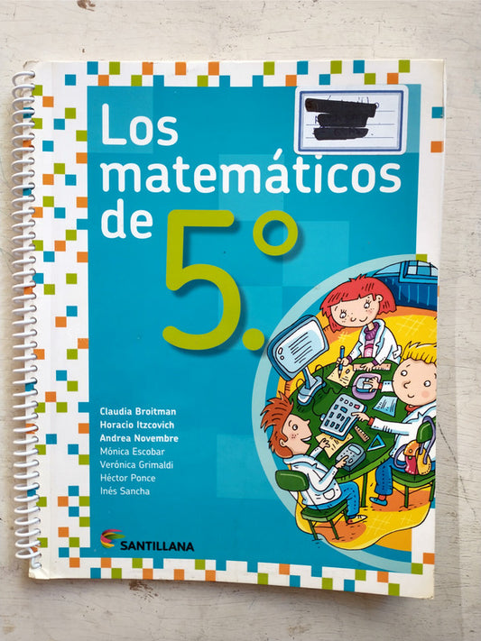 Libro usado en venta: Los matematicos de 5?; editorial Santillana impreso en 2017 realizamos envios a todo el mundo.1