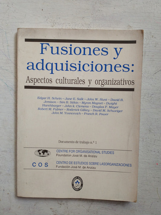 Libro usado en venta: Fusiones y adquisiciones: Aspectos culturales y organizativos; editorial Addison-Wesley impreso en 1990 envios a todo el mundo.1