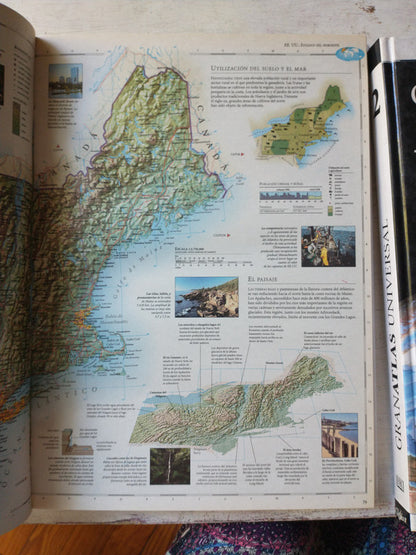 Libro usado en venta: Gran Atlas Universal - La tierra desde el satelite (2 Tomos); editorial AGEA impreso en 2003 realizamos envios a todo el mundo.2