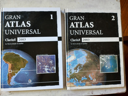 Libro usado en venta: Gran Atlas Universal - La tierra desde el satelite (2 Tomos); editorial AGEA impreso en 2003 realizamos envios a todo el mundo.1