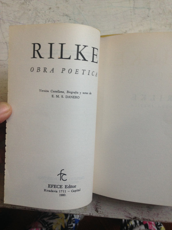 Libro usado en venta: Obra poetica de Rainer Maria Rilke; editorial Efece impreso en 1980 realizamos envios a todo el mundo.4