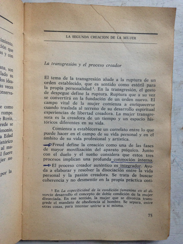 Libro usado en venta: La mujer transgresora - Acerca del cambio y la ambivalencia de Liliana Mizrahi; Grupo Editor Latinoamericano impreso en 19871.3