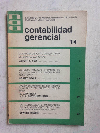 Libro usado en venta: Contabilidad gerencial - Boletin N? 14; editorial Macchi impreso en 1969 realizamos envios a todo el mundo.1