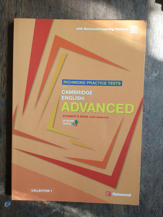 Libro usado en venta: Richmond Practice tests for Cambridge english: Advanced - Student's book; editorial Richmond impreso en 2015.1