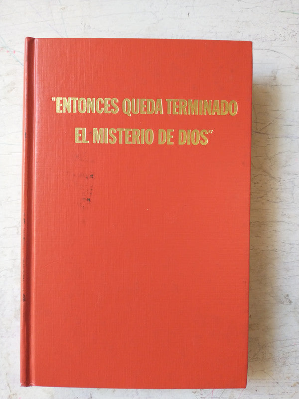 Libro usado en venta: Entonces queda terminado el misterio de Dios; editorial Watchtower Bible impreso en 1971 realizamos envios a todo el mundo.1