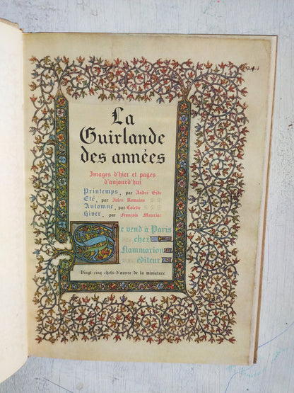 Libro usado en venta: La guirlande des ann?es de Andre Gide; editorial Ernest Flammarion impreso en 1947 realizamos envios a todo el mundo.1