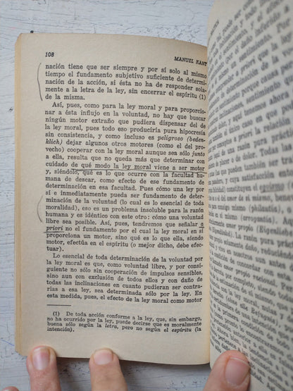 Libro usado en venta: Critica de la razon practica de Immanuel Kant; editorial Espasa - Calpe impreso en 1984 realizamos envios a todo el mundo.3