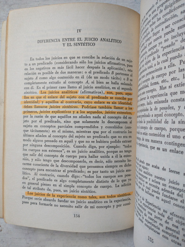 Libro usado en venta: Critica de la razon pura (2 Tomos) de Immanuel Kant; editorial Losada impreso en 1986 realizamos envios a todo el mundo.2