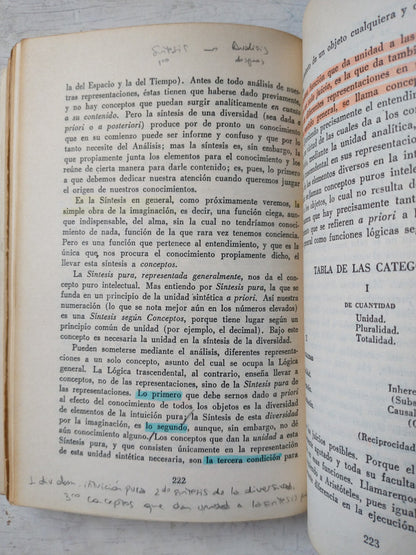 Libro usado en venta: Critica de la razon pura (2 Tomos) de Immanuel Kant; editorial Losada impreso en 1986 realizamos envios a todo el mundo.3