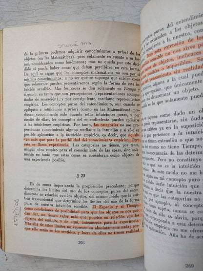 Libro usado en venta: Critica de la razon pura (2 Tomos) de Immanuel Kant; editorial Losada impreso en 1986 realizamos envios a todo el mundo.4
