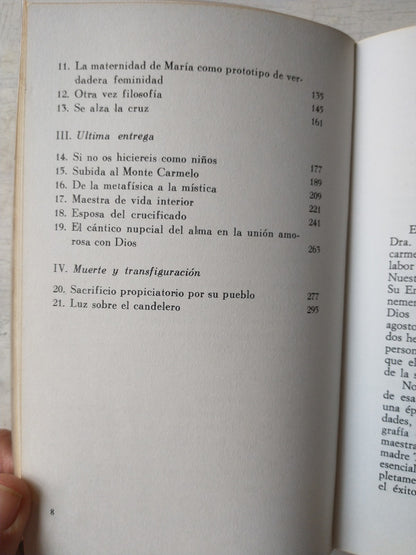 Libro usado en venta: Edith Stein - En busca de Dios de Theresita a Matre Dei; editorial Verbo Divino impreso en 1980 envios a todo el mundo.2