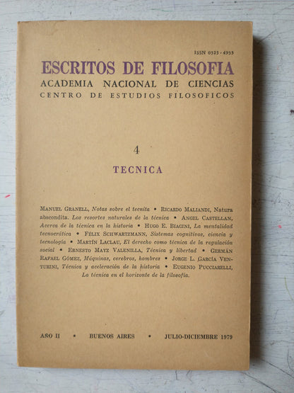 Libro usado en venta: Escritos de Filosofia - A?o II - n? 4; editorial Universidad de Buenos Aires impreso en 1979 realizamos envios a todo el mundo.1
