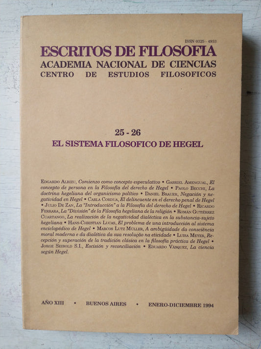Libro usado en venta: Escritos de Filosofia - A?o XIII; editorial Universidad de Buenos Aires impreso en 1994 realizamos envios a todo el mundo.1