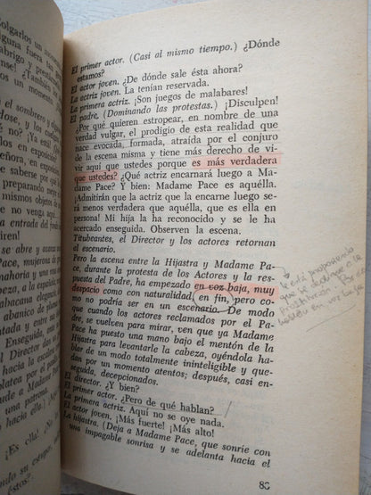 Libro usado en venta: Seis personajes en busca de un autor de Luigi Pirandello; editorial Ediciones del 80 impreso en 1980 envios a todo el mundo.3