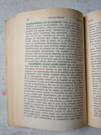 Libro usado en venta: Prolegomenos de Immanuel Kant; editorial Charcas impreso en 1984 realizamos envios a todo el mundo.3