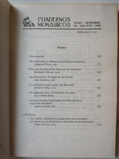 Libro usado en venta: Introduccion al estudio de los padres de E. Contreras Osb - R. Peña Ocso; editorial Monasterio Trapense de Azul impreso en 1991.2