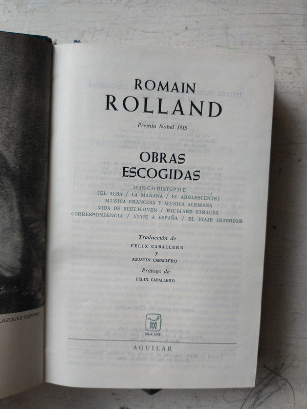 Libro usado en venta: Obras escogidas de Romain Rolland; editorial Aguilar impreso en 1968 realizamos envios a todo el mundo.1
