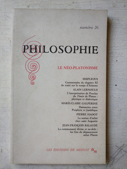 Libro usado en venta: Philosophie - N? 26 de Revue Trimestrielle; editorial Les Editions de Minuit impreso en 1990 realizamos envios a todo el mundo.1