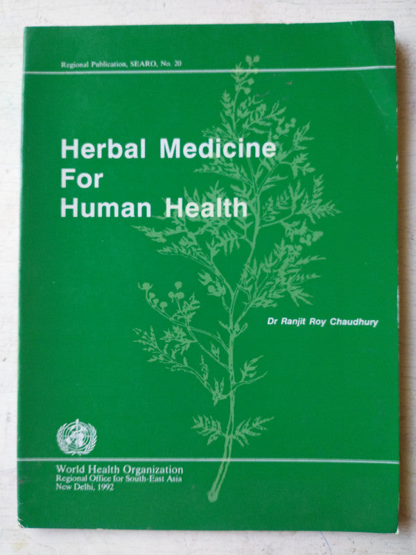 Libro usado en venta: Herbal Medicine for Human health de Ranjit Roy Chaudhury; editorial World Health Organization impreso en 1992.1