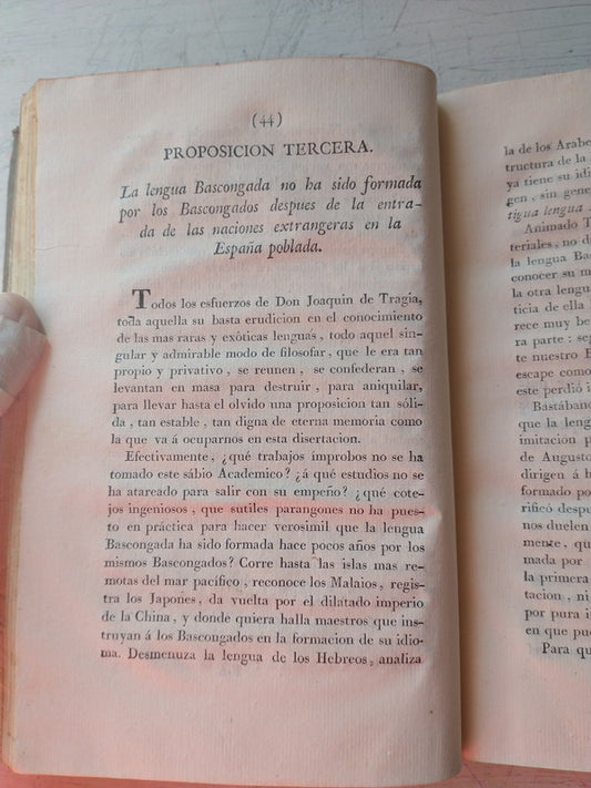 Libro usado en venta: Apologia de la lengua bascongada o ensayo critico filosofico de D. Pablo Pedro de Astarola; Don Geronimo Ortega impreso en 18031.3