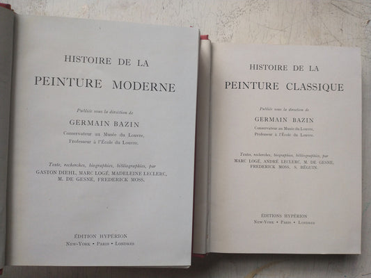 Libro usado en venta: Histoire de la peinture moderne de Germain Bazin; editorial Hyperion impreso en 1950 realizamos envios a todo el mundo.1