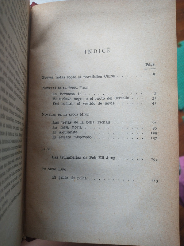 Libro usado en venta: Novelistas chinos de los a?os 618 a 1715; editorial Iberia impreso en 1954 realizamos envios a todo el mundo.2