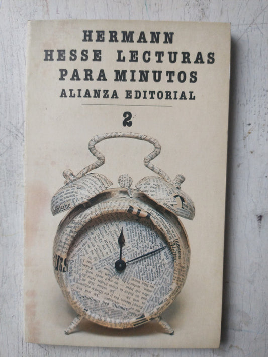 Libro usado en venta: Lecturas para minutos (Tomo 2) de Herman Hesse; editorial Alianza impreso en 1987 realizamos envios a todo el mundo.1