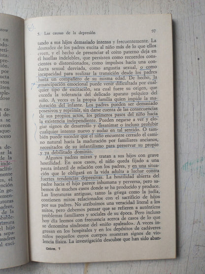 Libro usado en venta: La depresion: psicologia de la melancolia de Mortimer Ostow; editorial Alianza impreso en 1973 realizamos envios a todo el mundo.2