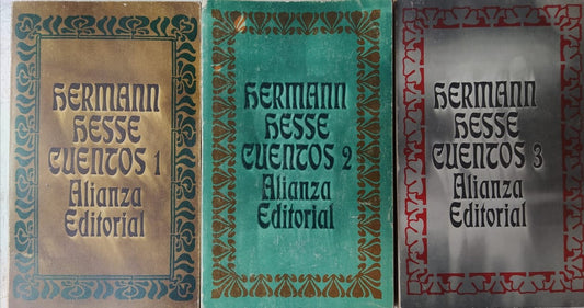 Libro usado en venta: Cuentos 1 - 2 y 3 de Herman Hesse; editorial Alianza impreso en 1978 realizamos envios a todo el mundo.1