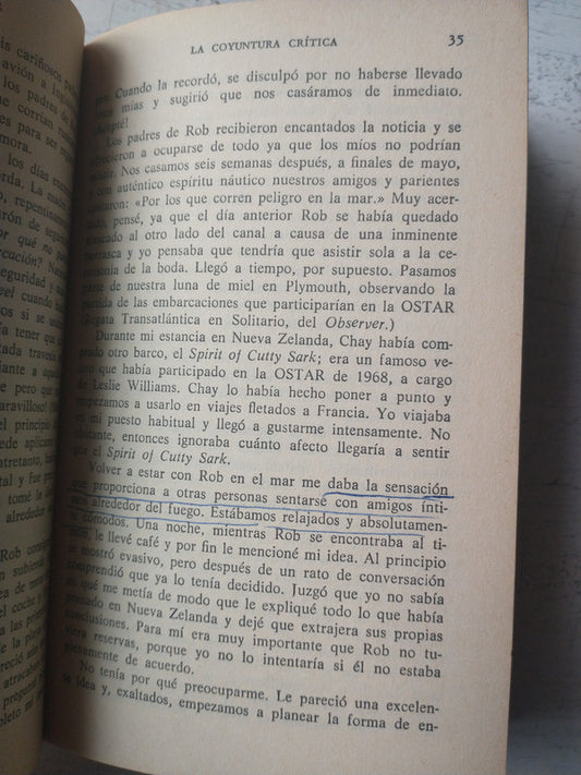 Libro usado en venta: A solas con el mar de Naomi James; editorial Argos - Vergara impreso en 1981 realizamos envios a todo el mundo.2