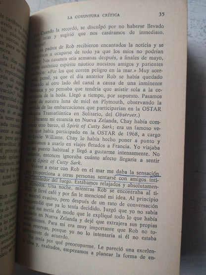 Libro usado en venta: A solas con el mar de Naomi James; editorial Argos - Vergara impreso en 1981 realizamos envios a todo el mundo.2