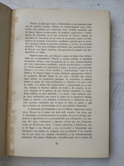 Libro usado en venta: El piano de Alfredo Casella; editorial Ricordi impreso en 1953 realizamos envios a todo el mundo.2