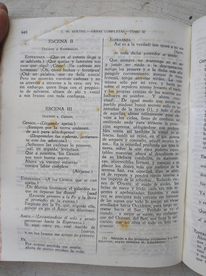 Libro usado en venta: Obras completas - Tomo 3 de Johann Wolfgang Von Goethe; editorial Aguilar impreso en 1951 realizamos envios a todo el mundo.4