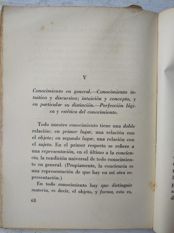 Libro usado en venta: Sobre el saber filosofico de Immanuel Kant; editorial Adan impreso en 1943 realizamos envios a todo el mundo.4