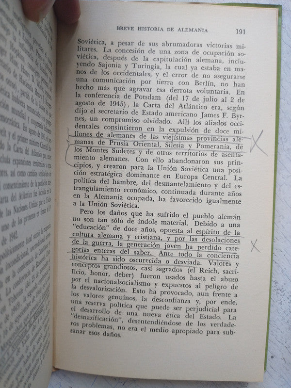 Libro usado en venta: Breve historia de Alemania de Hubertus Principe de Lowenstein; editorial El Ateneo impreso en 1963 envios a todo el mundo.3