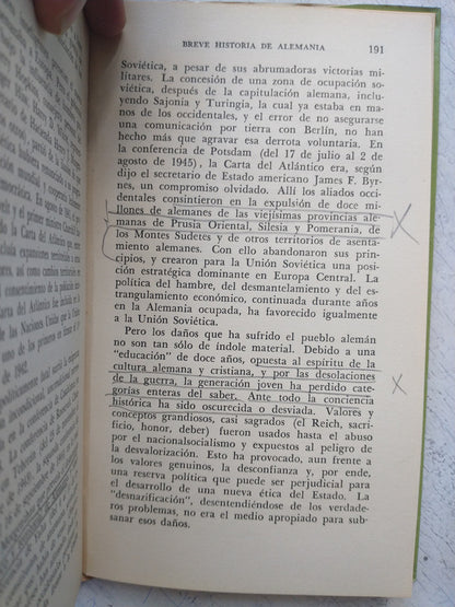Libro usado en venta: Breve historia de Alemania de Hubertus Principe de Lowenstein; editorial El Ateneo impreso en 1963 envios a todo el mundo.3
