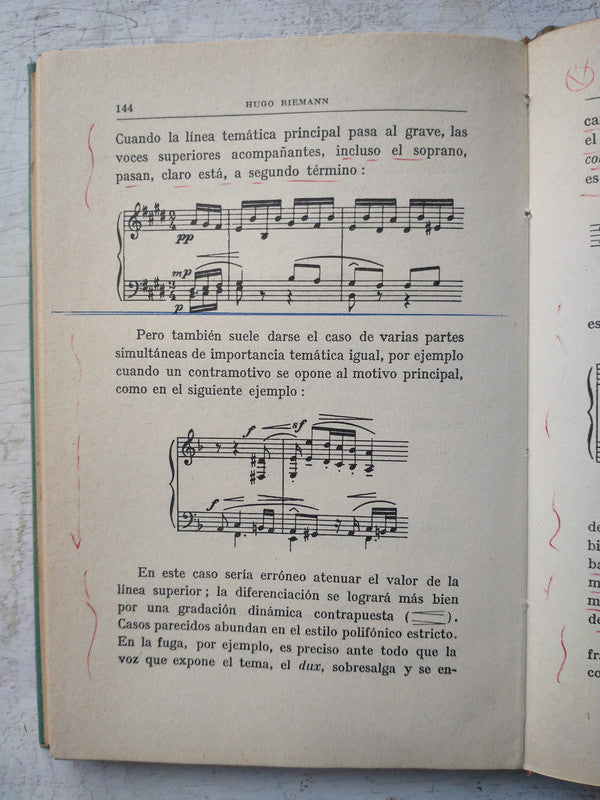 Libro usado en venta: Manual del pianista de Hugo Riemann; editorial Labor impreso en 1951 realizamos envios a todo el mundo.3