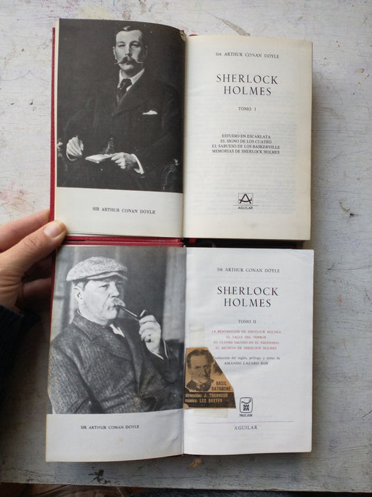 Libro usado en venta: Sherlock Holmes (2 Tomos) de Arthur Conan Doyle; editorial Aguilar impreso en 1980 realizamos envios a todo el mundo.1